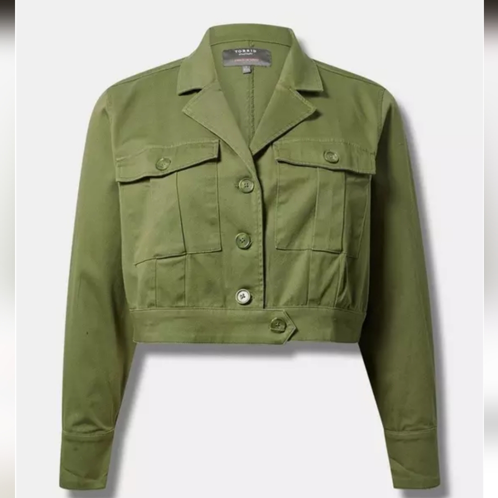 Torrid Twill Safari Cropped Jacket - NEW